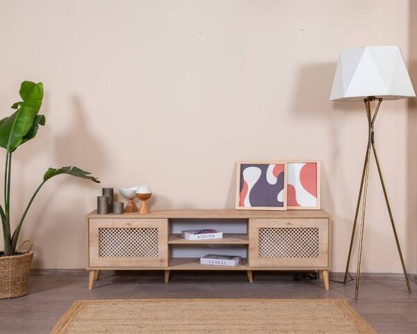  - Ahşap Kapak Detaylı 180 cm Tv Ünitesi