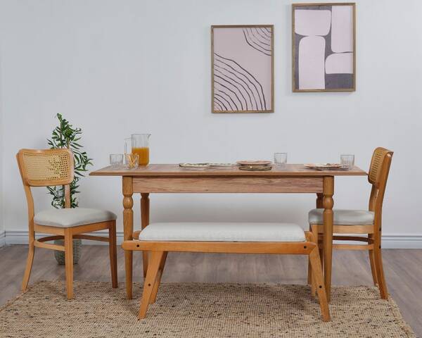 Avokado - Hazeran İskandinav Meşe İskelet 4 Kişilik 2 Sandalye 1 Bench Açılır Mutfak Masa Takımı 80x130 / 80x160 Avokado - Hazeran İskandinav Meşe İskelet 4 Kişilik 2 Sandalye 1 Bench Açılır Mutfak Masa Takımı 80x130 / 80x160