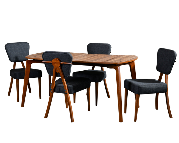 Avokado - Tia Şık Masa Sandalye Modeli Antrasit, 160x78