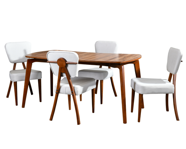 Avokado - Tia Modern Masa Sandalye Takımları Krem, 160x78